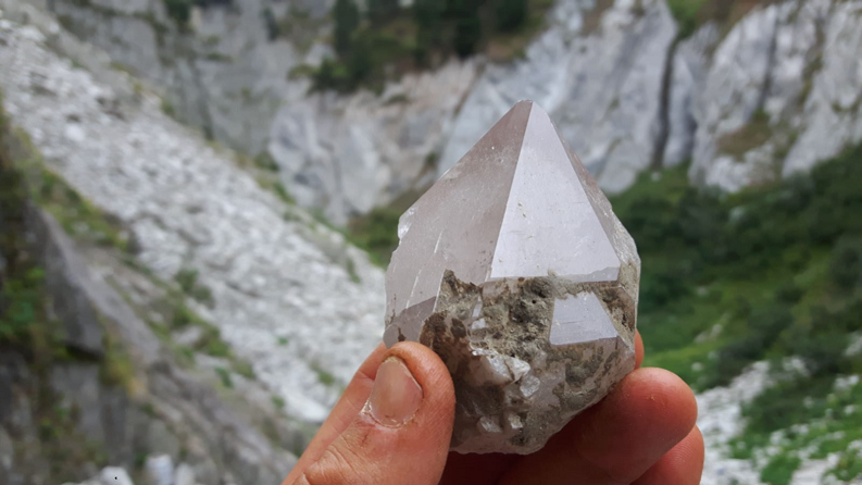 Bergkristal uit Val Cavradi, Zwitserland